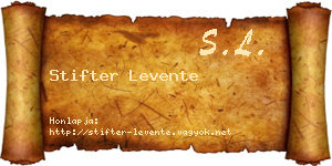 Stifter Levente névjegykártya